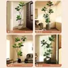 Plantas verdes artificiales de estilo vintage, higuera artificial para la sala de estar, ofreciendo una sensación de lujo ligero y alta gama, plantas verdes artificiales para decoración de interiores