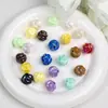 Ding Yi Lua Fria Contas Coloridas Torcidas Acrílico Galvanizado Cor Sólida Contas com Furo Contas Soltas Acessórios para Pulseira DIY