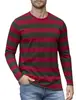 Sudaderas a Rayas de Contraste de Color Clásico 2025 para Hombre Manga Larga Impresión 3D Color Diario Casual Cuello Redondo Camisa
