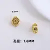 Accesorios de microincrustación dorada chapada en cobre pulsera de bola hueca perforada con cuentas material diy para pulsera espaciador de toroide con cuentas