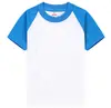 Nova Camiseta de Manga Curta para Meninas Primavera e Verão CVC Gola Redonda Bolinhas Boa Qualidade Manga Raglan de Chifre Camiseta