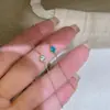 Pulsera de Plata de Ley S925 Ojo Azul Paraíba Forma de Gota de Agua para Mujer, Joyería Vintage Estilo Japonés, Popular en Xiaohongshu