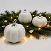 Calabaza artificial de cerámica para Halloween, venta transfronteriza, calabaza blanca, paquete de calabaza DIY, modelo decorativo, colgante, accesorios