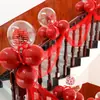 Decoração de Casamento Corrimãos de Escada, Adereços de Decoração de Quarto de Casamento, Véus de Casamento, Decoração de Quarto de Casamento, Conjunto de Bandeiras Onduladas para Escada