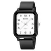 Reloj de Examen Estudiante Simple y Elegante con Esfera Cuadrada y Movimiento de Cuarzo, Reloj de Pulsera Resistente al Agua 50m, Venta al por Mayor desde la Fuente