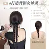 Peruca Feminina Presilha de Prendedor Estilo Laço Fita Trança Trança Torcida Moda Natural Presilha de Prendedor Rabo de Cavalo Trançado Peruca Trança
