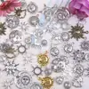 Aleación de Plata Antigua Dorada Serie Sol Sol Hueco de Imitación Pulsera Collar Colgante Accesorio DIY