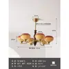 Luz principal de salón vintage estilo francés, lámpara colgante persimmon retro Bauhaus americana, lámpara de madera maciza para protección ocular para estudio, dormitorio y comedor