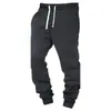 Novas calças de moletom masculinas de cor sólida com estampa 3D, calças jogger sem rugas para homens