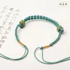 Trenza Sencilla de Cuatro Hilos Semiacabado Cuerda Trenzada Hecha a Mano Cuentas de Transferencia Doradas Duras Pulsera Zodiacal para Hombres y Mujeres Hilo Rojo