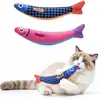 Juguete para gato: Pescado de Hierba Gatuna para Entretenimiento Propio, Palo Tira-Gatos Duradero y Resistente a Mordeduras, Juguete Realista de Pescado de Menta para Mascotas