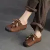 Jiezu 2025 Inverno Novo Estilo Forrado com Lã Quente Cadarço Casual Sapatos de Algodão Estilo Retrô Bico Redondo Camurça Camurça Sapatos Femininos