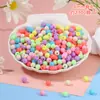 Venta al por mayor Cuentas Redondas de Color Sólido Agujero Recto Sin Agujero Acrílico Cuentas Acrílicas Material para Pulseras DIY Accesorios para Joyería
