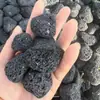 Piedras volcánicas negras pulidas para aromaterapia, piedra de llama natural, lava para paisajismo, humedales, filtración de acuarios y suculentas