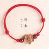 Pulsera de Cuerda Roja Ajustable Benmingnian Protección Corporal Cuerda de Buena Suerte Segura Estudiante Femenina Pareja Regalo Sencillo Pulsera de Tobillo