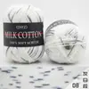 Cor 3 fios algodão leite cor tingimento segmentado gradiente bebê boneca de bebê lã tricotado à mão diy material bolsa
