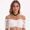 Ropa de sirvienta alemana Oktoberfest talla grande manga corta estampada ropa de cerveza vestido ropa para actuación en escenario en stock