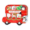 Caja de Almacenamiento de Hierro con Coche de Navidad Tarro para Dulces y Galletas Navideñas Caja de Empaque para Regalos Adornos de Almacenamiento para el Hogar