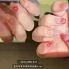 Pegatinas Coloridas para Uñas con Forma de Corazón de Niña Dopamina Gelatina Patrón de Corazón Rosa Melocotón Estéreo para Uñas DIY Lindo