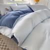 Juego de cama de cuatro piezas de lujo ligero transfronterizo de color sólido para dormir desnudo, juego de ropa de cama de lijado simple nórdico de color liso, fabricantes al por mayor