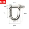 Grillete en D de Acero Inoxidable 304 Grillete en Forma de Arco Hebilla de Elevación Marina Anillo de Conexión para Cable de Acero M4-M38
