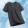 Camiseta de Verão de Manga Curta Seda Gelo Versátil Tops de Casal Lazer ao Ar Livre Esportes Regatas Esportivas de Meia Manga para Homens e Mulheres