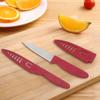 Cuchillo de Fruta Rojo Portátil de Acero Inoxidable con Cubierta de Cuchillo Cuchillo Mondador Doméstico Juego de Cuchillos de Fruta Multifuncional Cuchillo de Cocina