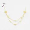 Collar Mariposa Hada Sha Jin Estilo Similar Jindian para Mujer Cadena Clavícula de Alta Gama Moda Lujo Ligero Cadena Doble Capa para Regalo de Novia