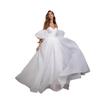 Vestido de Gasa tipo Tubo 2026 Estilo Nuevo Mangas Abullonadas Tallas Grandes Petite Estilo Francés Hepburn Recepción de Boda Vestido de Boda Ligero