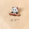Insígnia de Metal Broche Panda Instrumento Musical Clássico Desenho Animado Guzheng Pipa Broche Panda Acessórios para Mochila Escolar de Estudante Presente