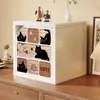 Gabinete de mesa, armário de armazenamento, estante modular, estante de mesa com portas de armário, gabinete baixo, armazenamento e organização