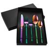 Conjunto de talheres de aço inoxidável transfronteiriço da Amazon com quatro ou cinco facas para bife ocidental, garfo e colher, caixa de presente com logotipo