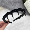 Estilo Luxo Leve Aro de Cabelo Ondulado Broca Preta Temperamento Feminino Combinação com Tudo Cabelo Penteado Aro para Cabeça com Dente Antiderrapante Topo Cranial Alto Presilha de Cabelo