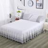 Nova saia de cama de algodão estilo europeu para primavera e verão, saia de cama de uma peça, saia de cobertura, antiderrapante, colcha de algodão, capa de poeira, lençol de cor sólida