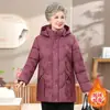 Casaco de algodão de inverno da vovó com forro de fleece, peça externa espessa, jaqueta de algodão de inverno para mulheres de meia-idade e idosas, jaqueta acolchoada de algodão quente para senhora idosa