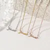 Novo Colar de Aço Inoxidável Que Não Desbota, Corrente para Clavícula Feminina, Luxo Leve, Alto Padrão, Colar com Pingente Versátil, Colar Feminino de Aço Titânio
