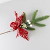 Esquejes de Frutos Rojos Decoraciones Navideñas Adorno de Corona Navideña Frutos de Acebo Flores de Navidad Adornos de Flores Falsas Simuladas Fruta de la Fortuna