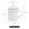 Taza de Cerámica para Oficina con Tapa, Habitación de Hotel, Taza de Recepción de Hotel, Taza Blanca para Actividades Empresariales