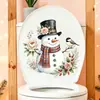 Adesivos decorativos autoadesivos de Natal estilo aquarela retrô para decoração de tampa de vaso sanitário de banheiro