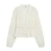 Comércio Exterior Amazon Transfronteiriço Mais Vendido Roupas Femininas 2026m Branco Decote V Renda Cintura Marcada Manga Curta Bufante Manga Longa Camisa