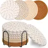 Juego de 8 Posavasos de Gasa de Algodón de 11 cm, Esterilla Decorativa para el Hogar, Estilo Escandinavo, Esterilla Tejida Aislante, Esterilla para Comedor en Casa