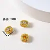Acessórios de cristal DIY para pulseiras, contas espaçadoras douradas com areia, materiais para joias banhados a ouro cobre e acessórios de cordão feitos à mão
