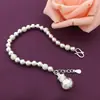 Pulseira de Contas de Transferência em Prata Esterlina Pulseira Feminina de Prata Esterlina 990 Estilo Coreano Saco da Sorte Contas Lisas Fosqueadas para Namorada