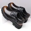 Zapatos de plataforma bajos con cordones para hombre estilo retro, moda de otoño, nuevos zapatos casuales de cuero, zapatos de moda que aumentan la altura, disponibles para dropshipping