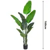 Planta Artificial Verde Banano Decoración en Maceta para Viajero Transfronterizo, Sala de Estar, Planta Verde Falsa, Planta Biomimética, Adorno Grande de Piso para Interiores