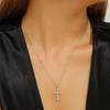 Collar de Cruz de Zircón de Moda Nuevo Estilo Gargantilla Joyería Chapada en Platino Regalo para Pareja Accesorios Versátiles Fabricante Venta al por Mayor