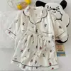 2026 Pijamas Nuevos de Color Sólido para Mujer Verano Algodón Nube Gasa Manga Corta Estilo Japonés ins Lindo Ropa de Casa Verano