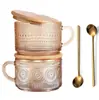 Vaso de Whiskey con Forma de Huevo Tapa de Bolsa Colorida Vaso de Vidrio Reciclado Vaso con Popote de Vidrio Certificado GRS Material PCR
