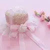 Lolita Chapéu de Palha Longo com Fita de Renda Doce Multicor Topo Plano Guarda-sol Feito à Mão Menina Doce