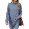 Chaqueta de camiseta de manga larga con bolsillo suelto y cuello semialto de color sólido para otoño e invierno de 2024, comercio exterior transfronterizo de Amazon Europa y Estados Unidos